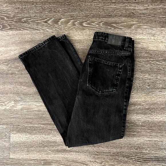 EUC Weekday Rowe Extra High Rise Straight Jeans Echo Black 28/30 Grunge ASOS - Picture 6 of 13